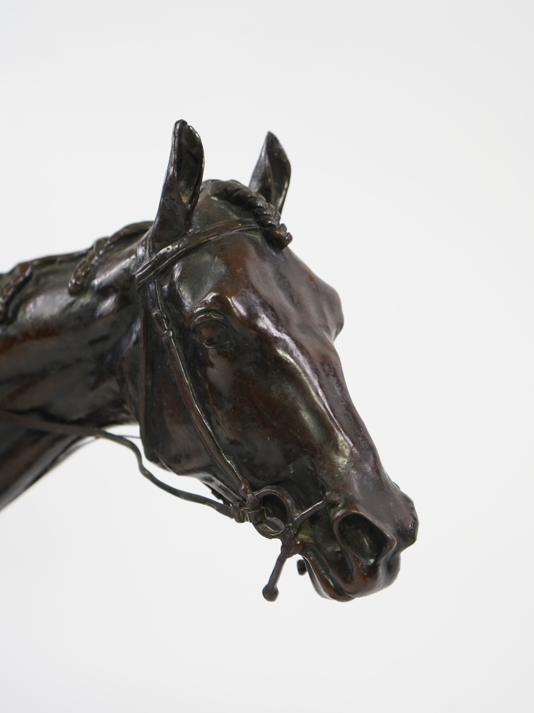 A large bronze equestrian group of a racehorse and jockey, late cast after Isidore Jules Bonheur